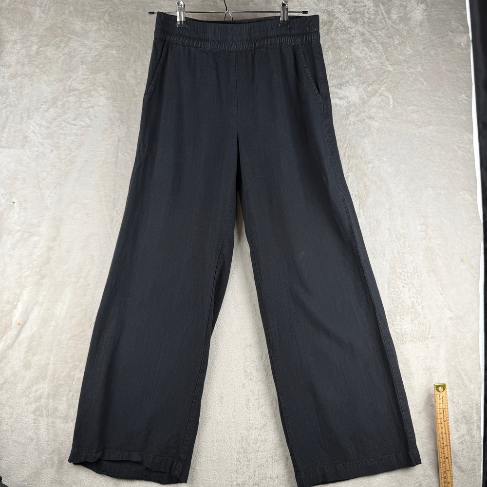 Marine Layer Re-Spun Womens Wide Leg Elastic Waist Pants Black XS